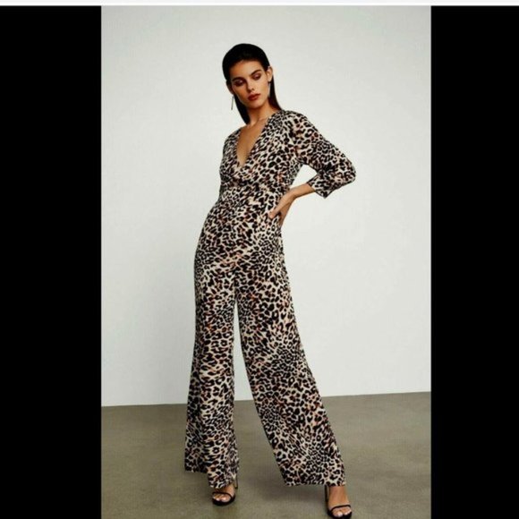 BCBG Leopard Print Jumpsuit, NWT, Size Medium. - Picture 2 of 14